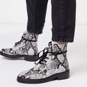 Allsaints Donita Summer Snake Combat Boots
